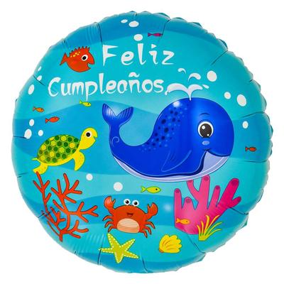 18寸圆形西语鲸鱼生日