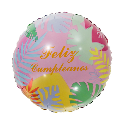 18寸圆形西语生日龟背叶