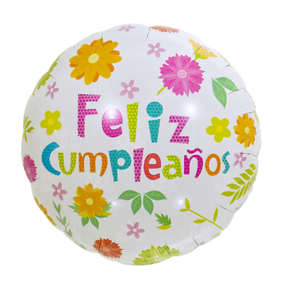 18寸圆形西语花朵生日