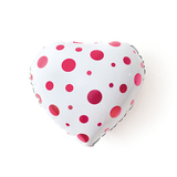 18 inch Heart Weeding pink dots