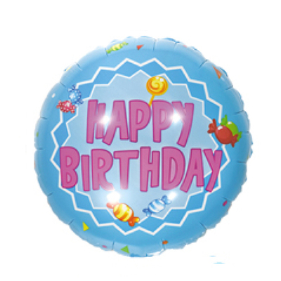 18寸圆球蓝底糖果生日